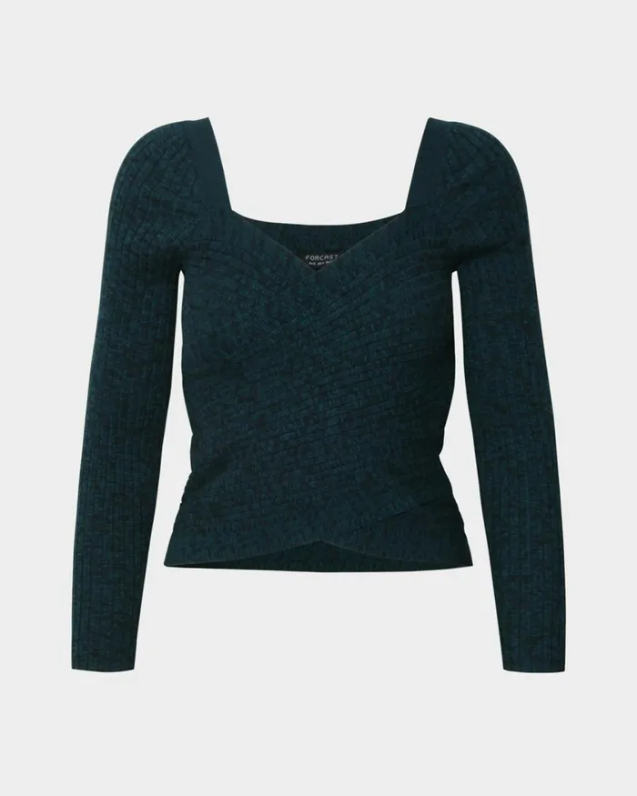 Forcast Cienna Cross Over Knit Top Rubyteal Women TShirts and Tops