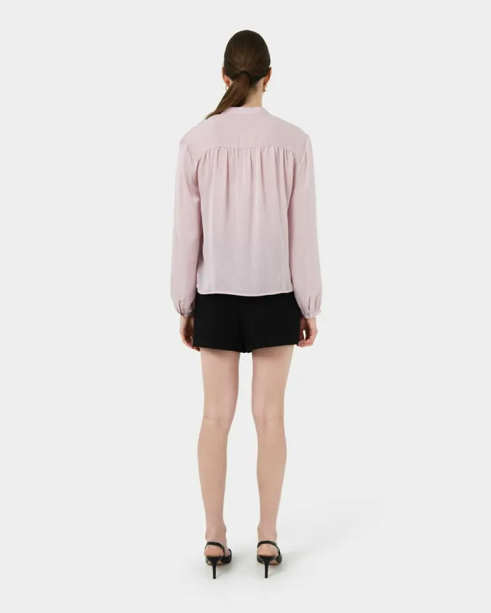 Forcast Claire Vneck Blouse Redblush Women Long Sleeve Tops