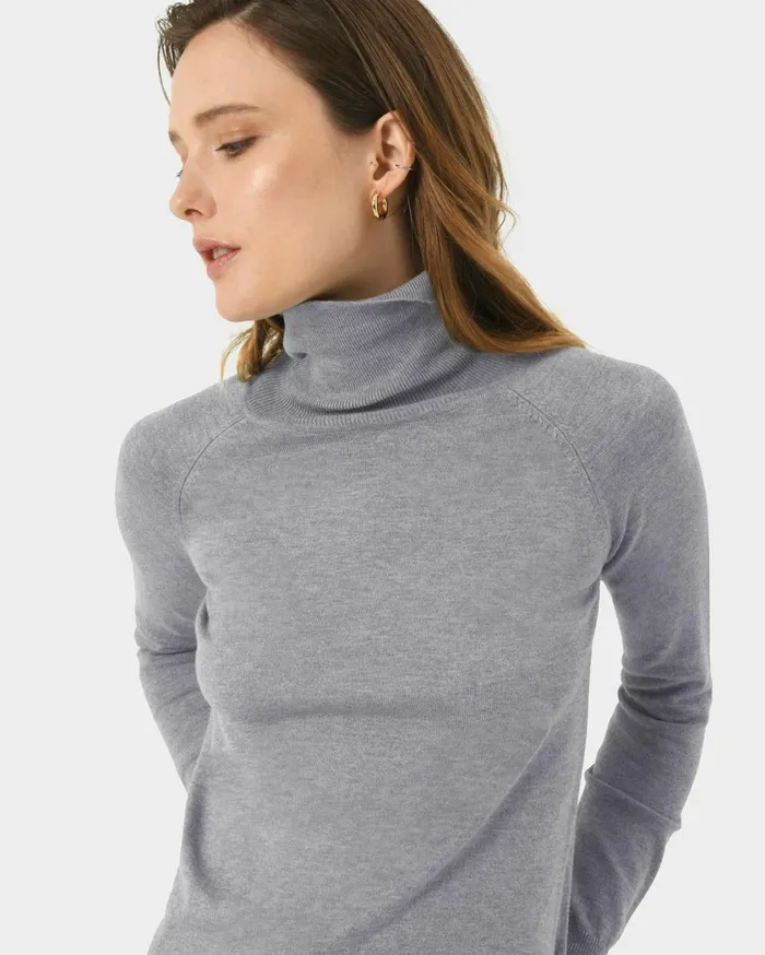 Forcast Clarisse Turtleneck Sweater Coffeeredivorypastel Khakinavygreycharcoalblack Women Long Sleeve Tops