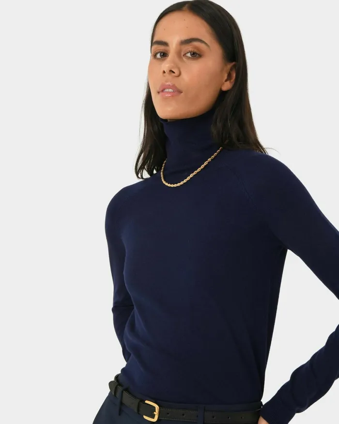 Forcast Clarisse Turtleneck Sweater Coffeeredivorypastel Khakinavygreycharcoalblack Women Long Sleeve Tops