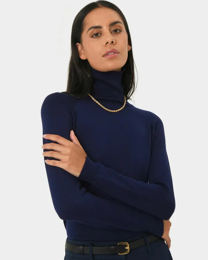 Forcast Clarisse Turtleneck Sweater Coffeeredivorypastel Khakinavygreycharcoalblack Women TShirts and Tops