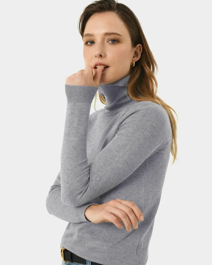 Forcast Clarisse Turtleneck Sweater Coffeeredivorypastel Khakinavygreycharcoalblack Women TShirts and Tops