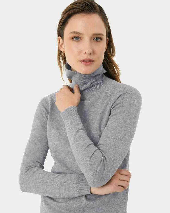 Forcast Clarisse Turtleneck Sweater Coffeeredivorypastel Khakinavygreycharcoalblack Women TShirts and Tops