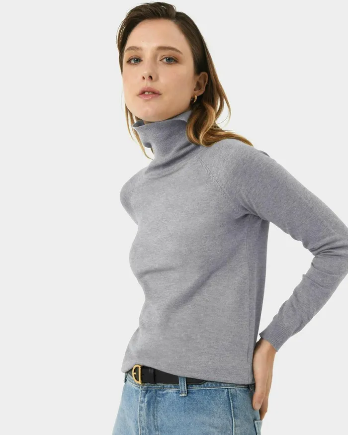 Forcast Clarisse Turtleneck Sweater Coffeeredivorypastel Khakinavygreycharcoalblack Women TShirts and Tops