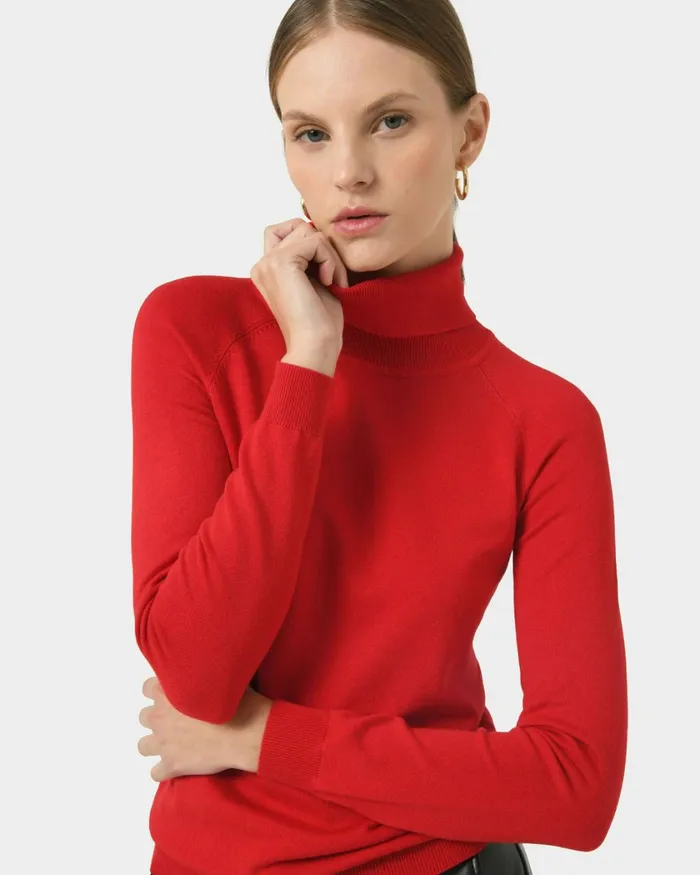 Forcast Clarisse Turtleneck Sweater Coffeeredivorypastel Khakinavygreycharcoalblack Women TShirts and Tops