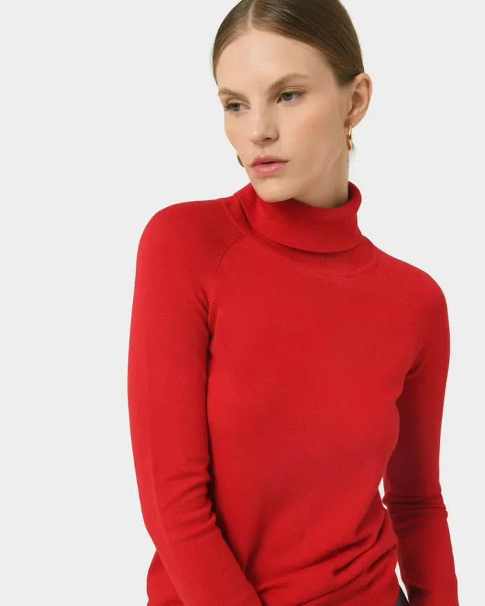 Forcast Clarisse Turtleneck Sweater Coffeeredivorypastel Khakinavygreycharcoalblack Women TShirts and Tops