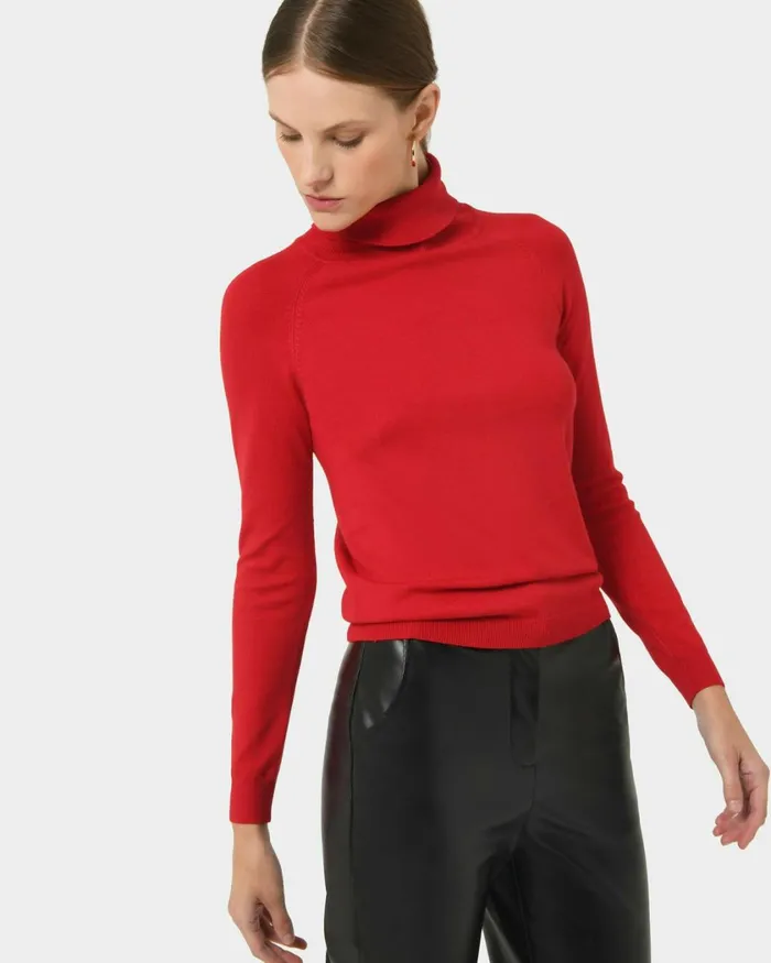 Forcast Clarisse Turtleneck Sweater Coffeeredivorypastel Khakinavygreycharcoalblack Women TShirts and Tops