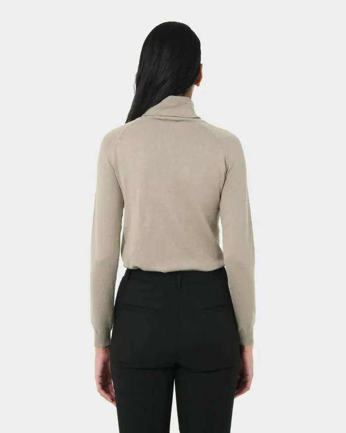 Forcast Clarisse Turtleneck Sweater Coffeeredivorypastel Khakinavygreycharcoalblack Women TShirts and Tops