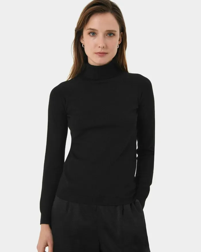 Forcast Clarisse Turtleneck Sweater Coffeeredivorypastel Khakinavygreycharcoalblack Women TShirts and Tops