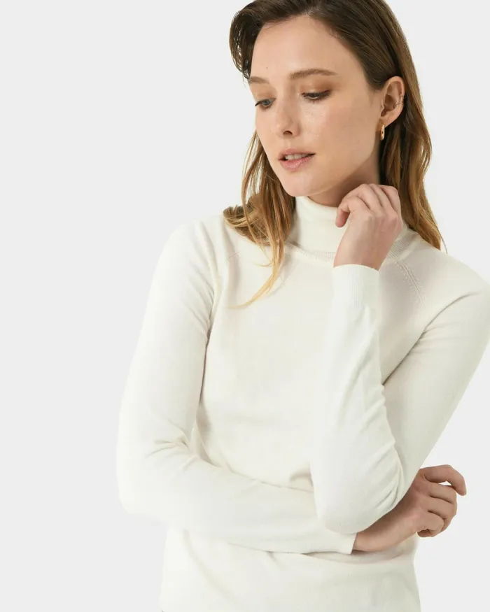 Forcast Clarisse Turtleneck Sweater Coffeeredivorypastel Khakinavygreycharcoalblack Women TShirts and Tops