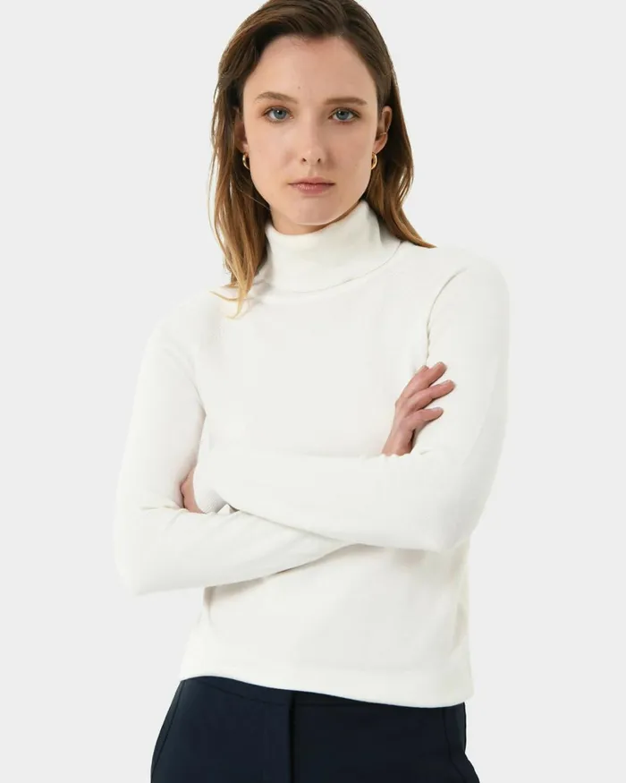 Forcast Clarisse Turtleneck Sweater Coffeeredivorypastel Khakinavygreycharcoalblack Women TShirts and Tops