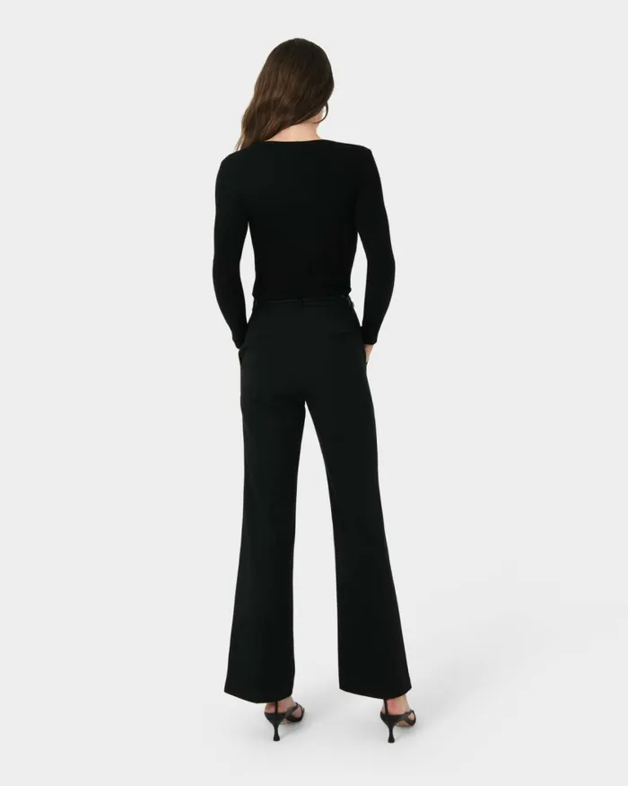 Forcast Clover Flare Leg Pants Black Women HighWaisted Pants