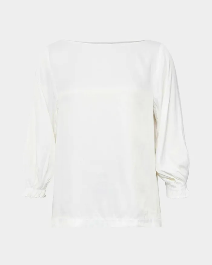 Forcast Cyra Long Sleeve Top Ivory Women Long Sleeve Tops