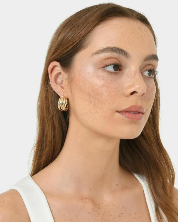 Forcast Dailyn Earrings Gold Women Earrings