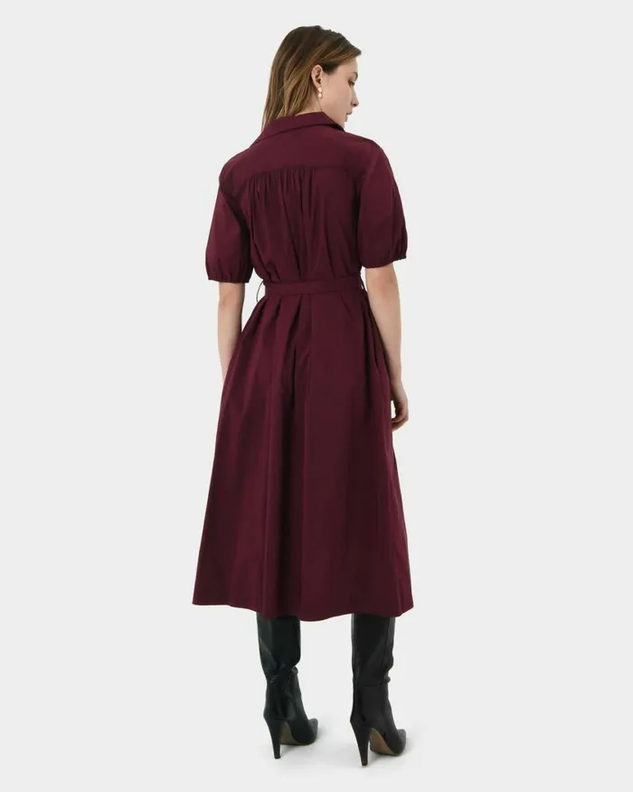 Forcast Dallia Shirt Dress Plumblack Women Midi Dresses