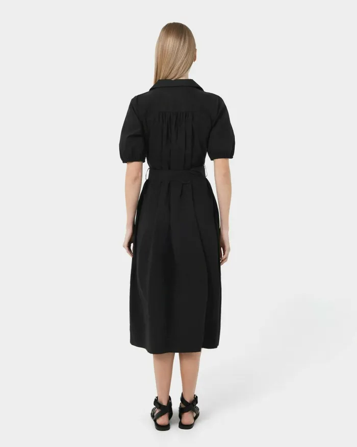 Forcast Dallia Shirt Dress Plumblack Women Midi Dresses