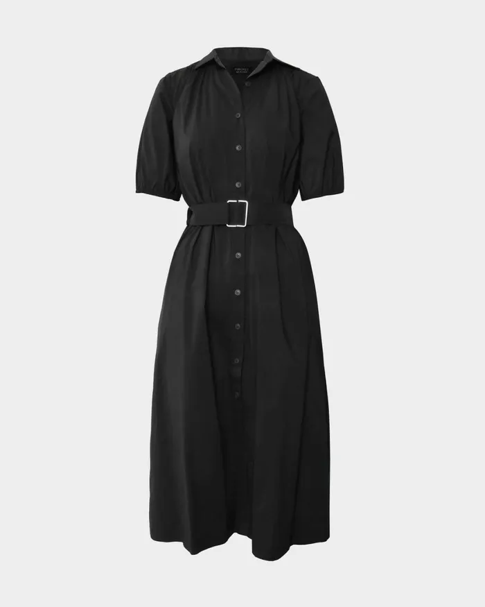 Forcast Dallia Shirt Dress Plumblack Women Midi Dresses