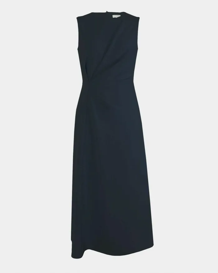 Forcast Demi Ruched Midi Dress Pastel Pinkmidnight Women Midi Dresses