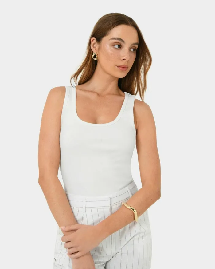 Forcast Devin Ribbed Singlet Top Brownivoryvintage Khakinavyblack Women TShirts and Tops Forcast Devin Ribbed Singlet Top Brownivoryvintage Khakinavyblack Women TShirts and Tops