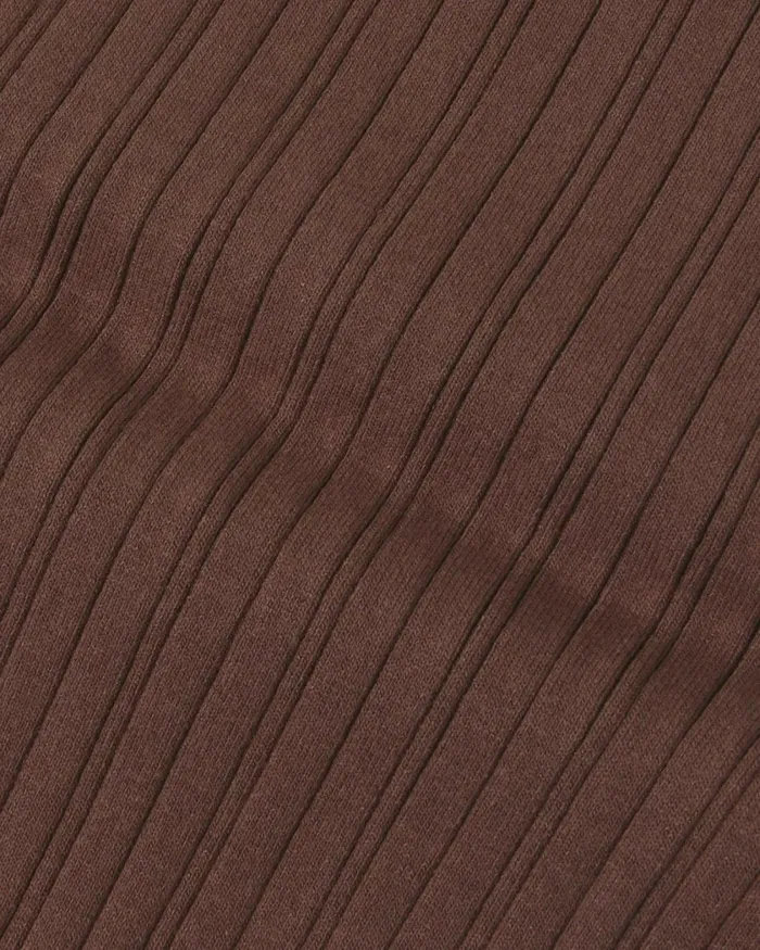 Forcast Diana Long Sleeve Knit Dress Mocha Women Midi Dresses