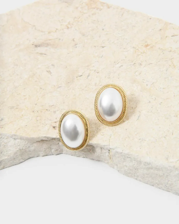 Forcast Dianna Pearl Earrings Gold Women Earrings