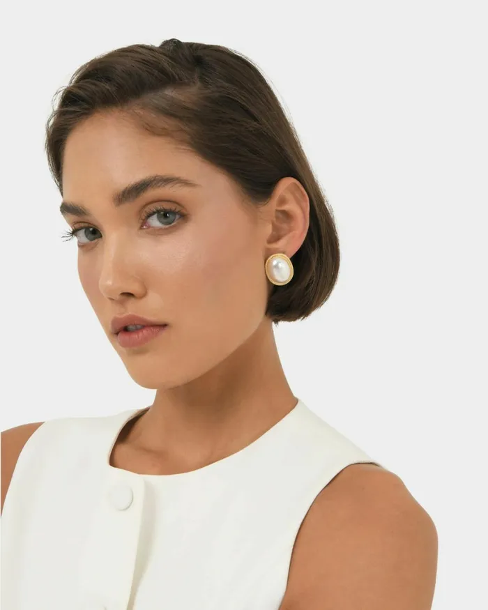 Forcast Dianna Pearl Earrings Gold Women Earrings