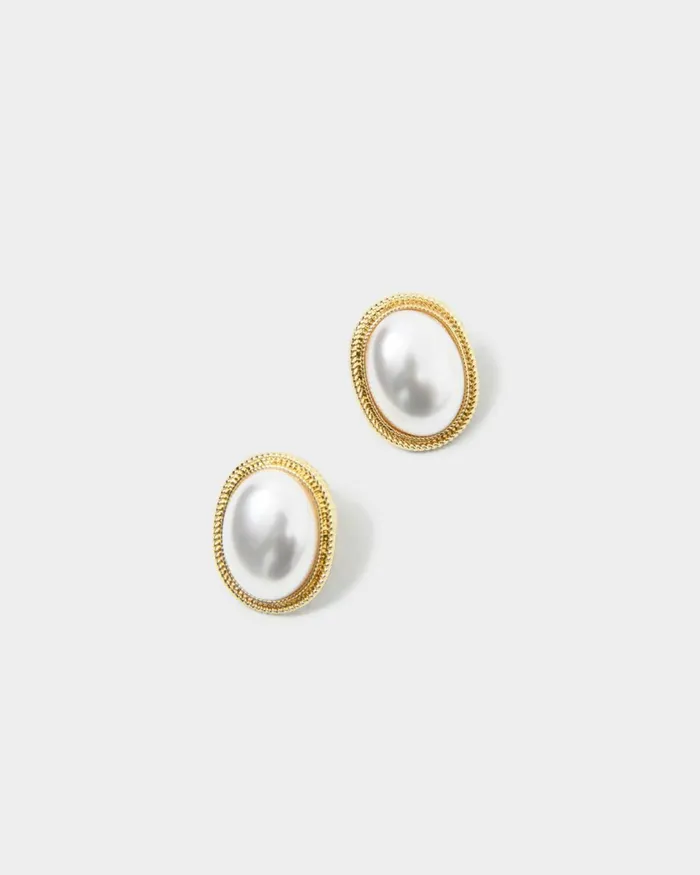 Forcast Dianna Pearl Earrings Gold Women Earrings