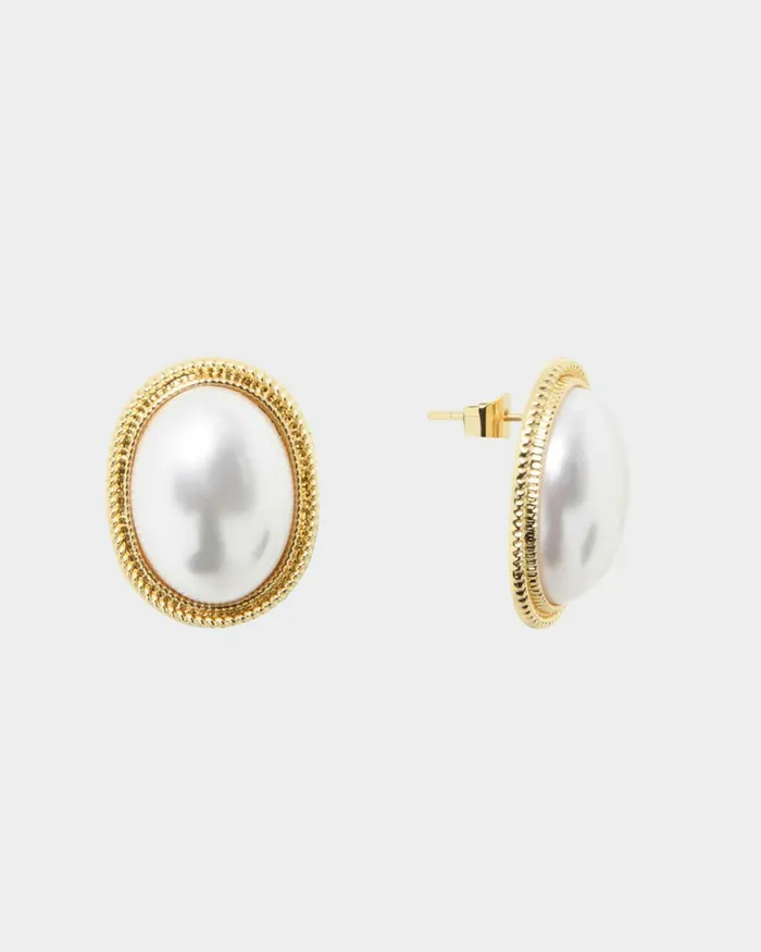 Forcast Dianna Pearl Earrings Gold Women Earrings