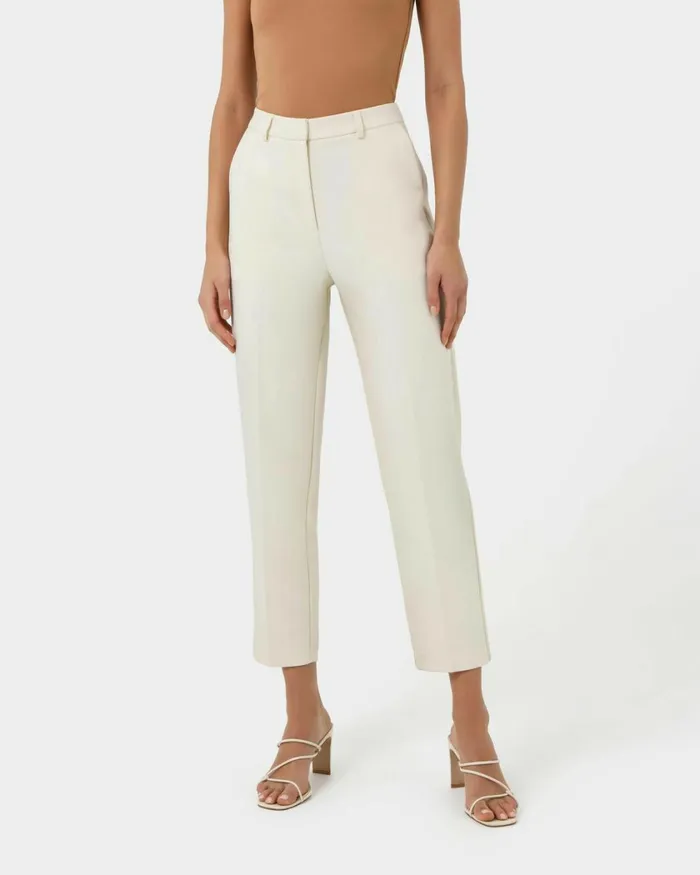 Forcast Elka Straight Leg Pants Ecrublack Women HighWaisted Pants