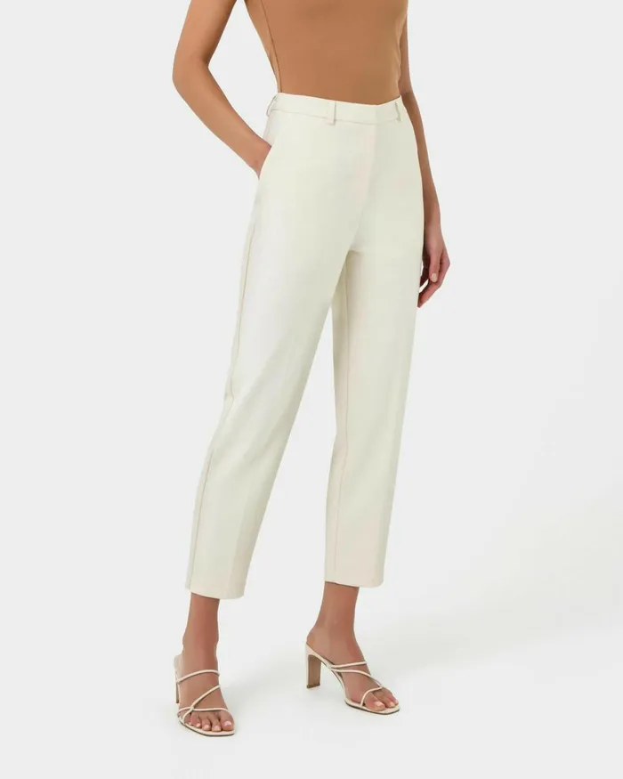Forcast Elka Straight Leg Pants Ecrublack Women HighWaisted Pants