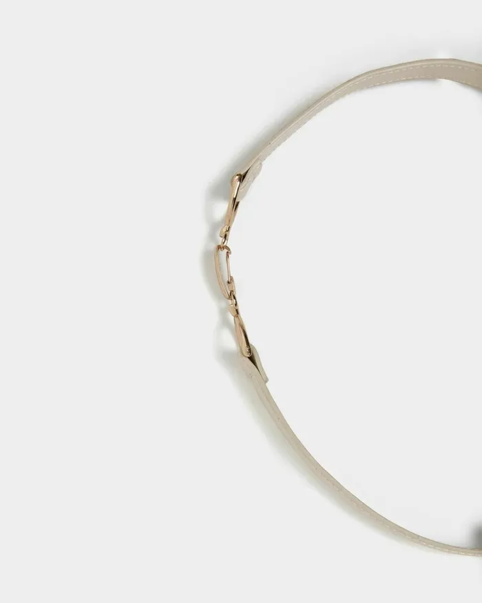 Forcast Emeri Leather Adjustable Belt Cream Women Belts