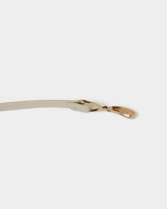Forcast Emeri Leather Adjustable Belt Cream Women Belts