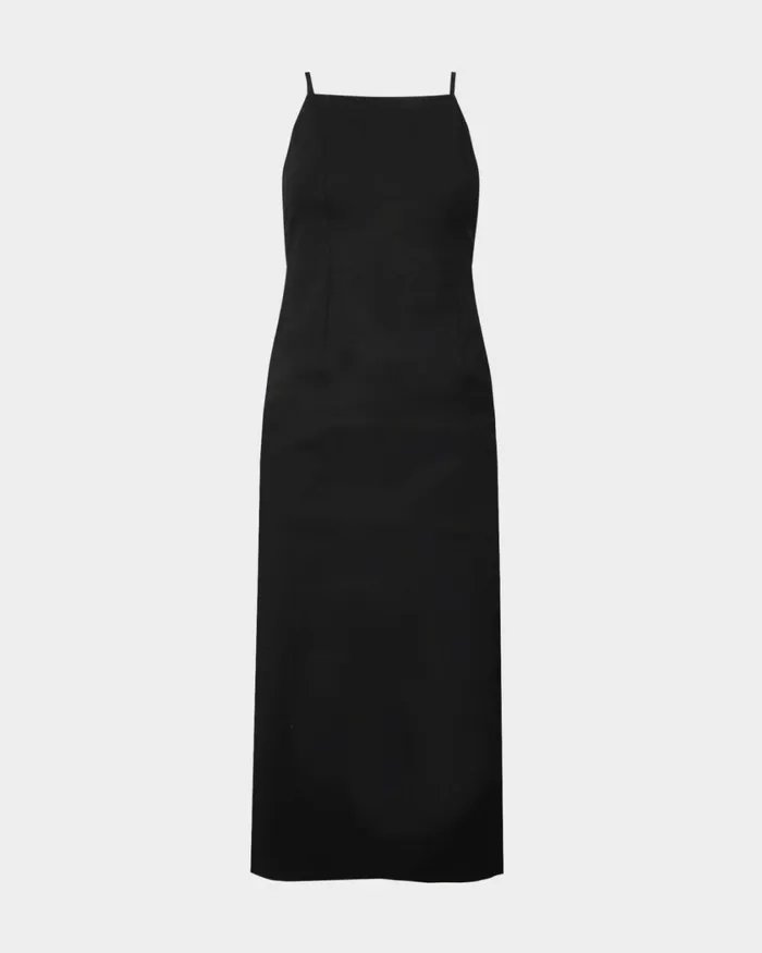 Forcast Emiko Fitted Slip Dress Purpleblack Women Midi Dresses