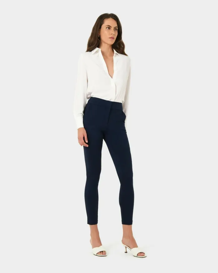 Forcast Emily HighWaisted Skinny Pants Navyblack Women HighWaisted Pants