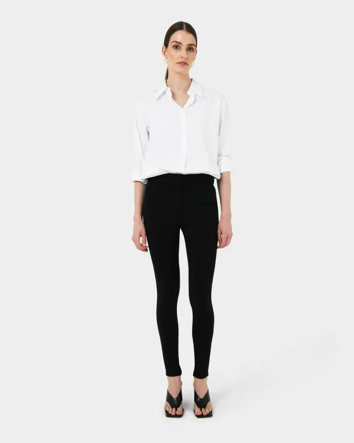 Forcast Emily HighWaisted Skinny Pants Navyblack Women HighWaisted Pants
