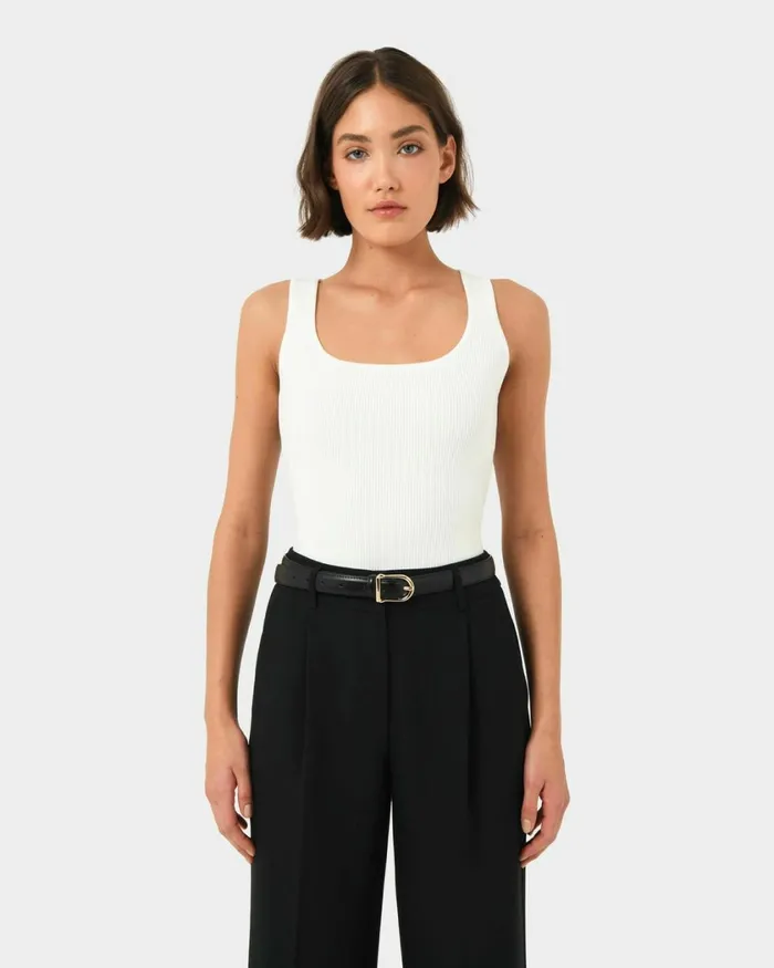 Forcast Emmarose Leather Belt Black Women Belts
