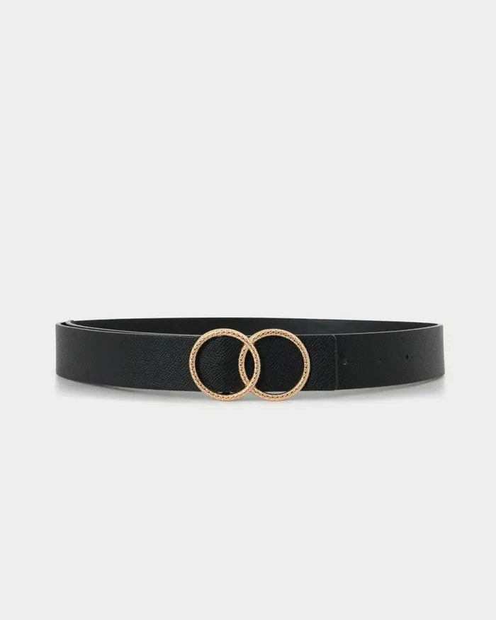 Forcast Ericka Textured Belt Black Women Belts
