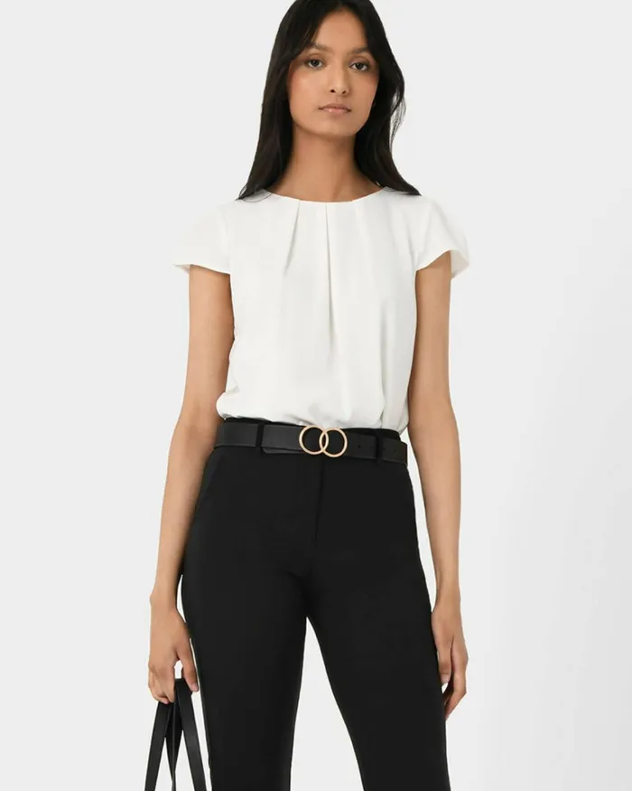 Forcast Ericka Textured Belt Black Women Belts