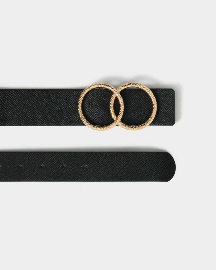 Forcast Ericka Textured Belt Black Women Belts