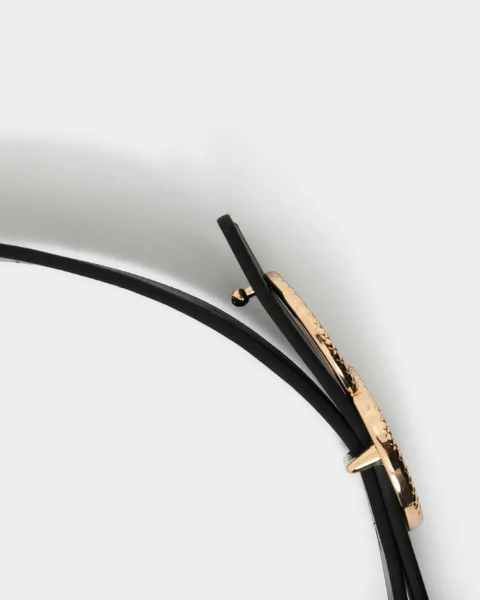 Forcast Ericka Textured Belt Black Women Belts
