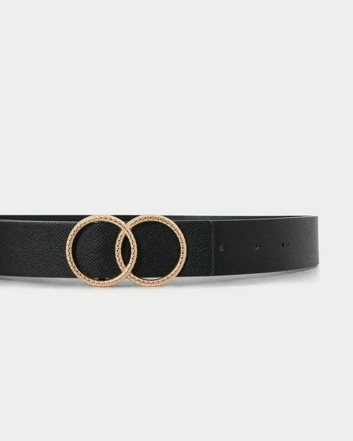 Forcast Ericka Textured Belt Black Women Belts