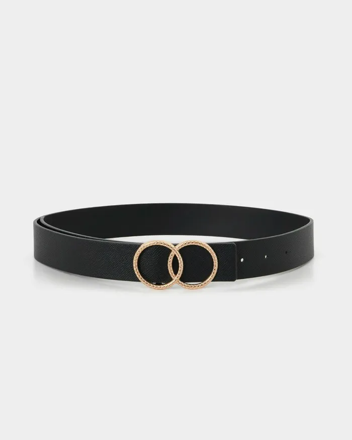Forcast Ericka Textured Belt Black Women Belts