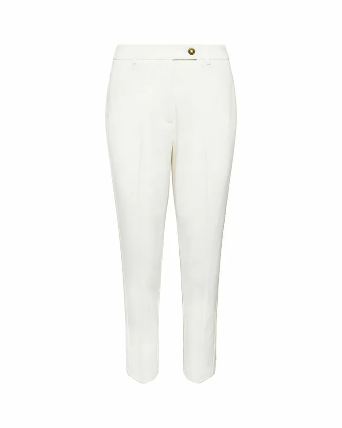 Forcast Ester Slim Leg Trousers Ivory Women HighWaisted Pants