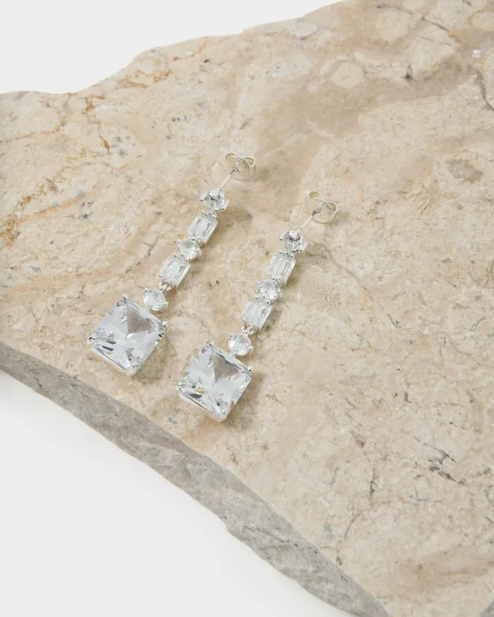 Forcast Eve Sterling Silver Earrings Silver Whitelavender Women Earrings