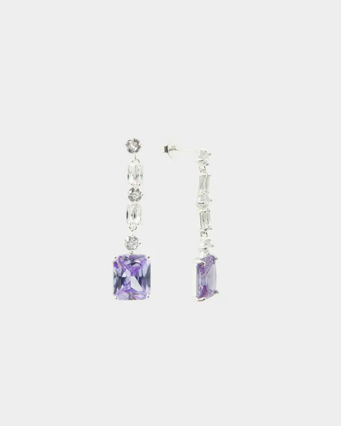 Forcast Eve Sterling Silver Earrings Silver Whitelavender Women Earrings