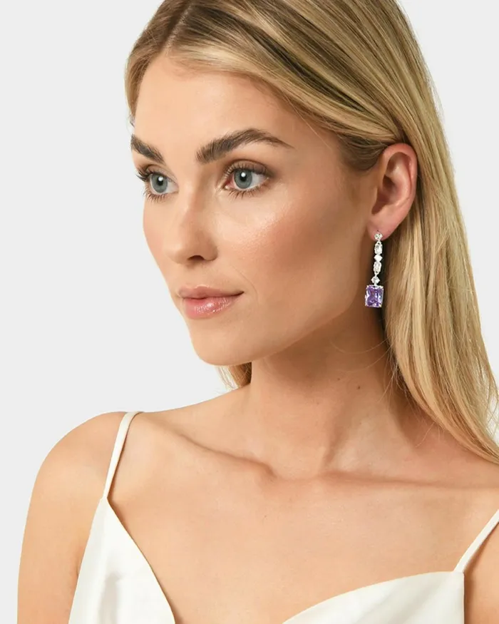 Forcast Eve Sterling Silver Earrings Silver Whitelavender Women Earrings