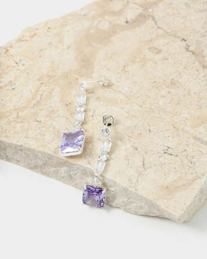 Forcast Eve Sterling Silver Earrings Silver Whitelavender Women Earrings