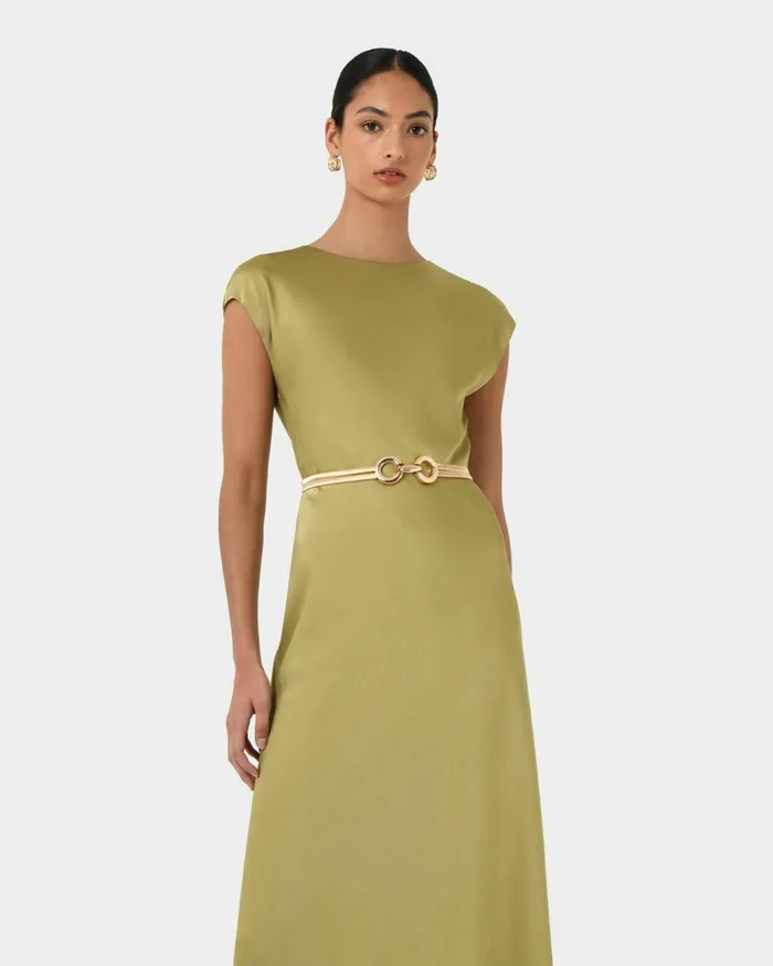 Forcast Evolet Stretch Metal Belt Gold Women Belts