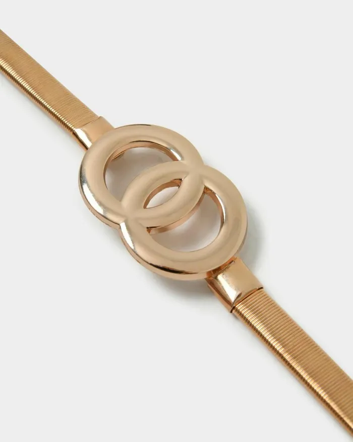 Forcast Fernanda Stretch Metal Belt Gold Women Belts