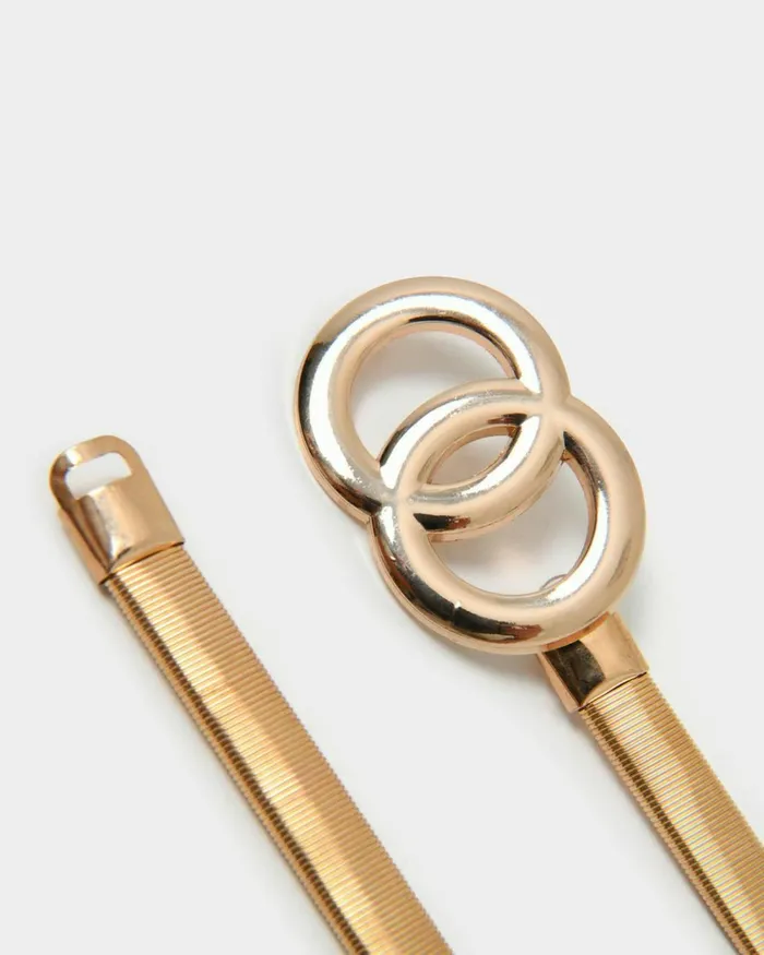 Forcast Fernanda Stretch Metal Belt Gold Women Belts